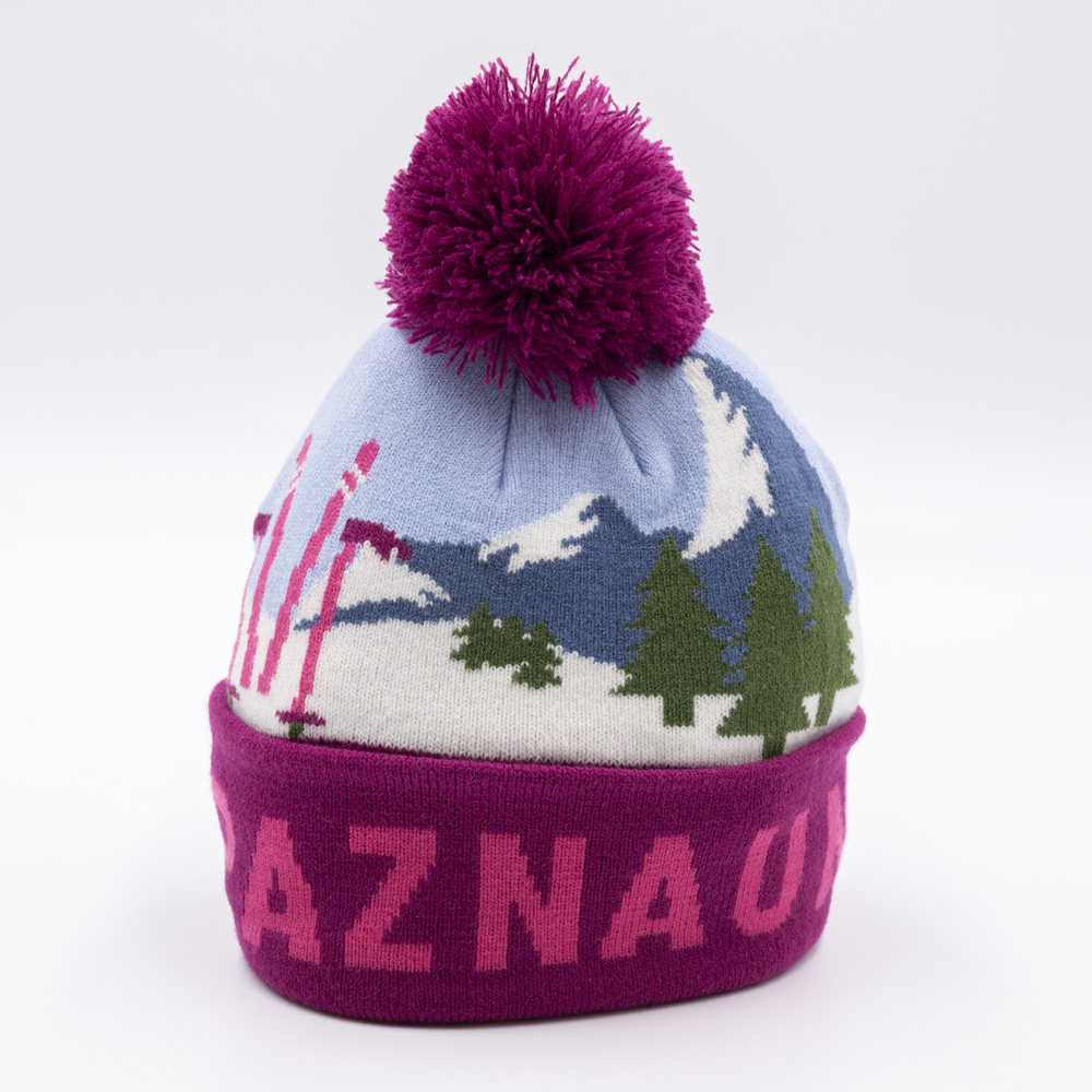 Retro bobble beanie "mountain fun"